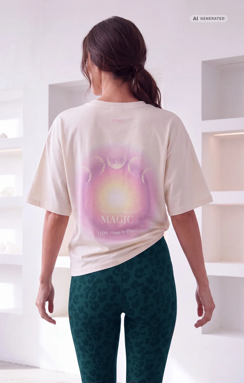 Yoga Boxy T-Shirt 2.0 Aura Bio Baumwolle Sora - weiß