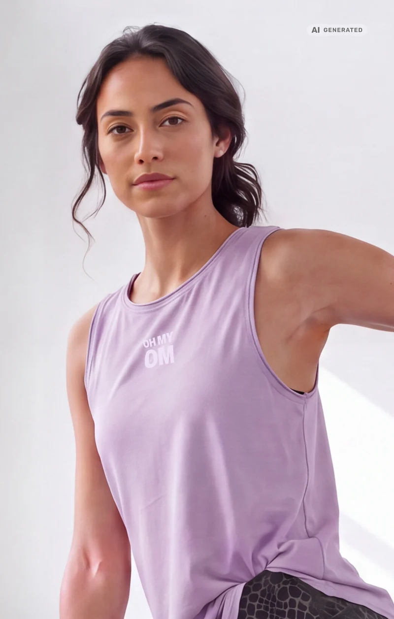 Yoga Tank OH MY OM Bio Baumwolle Tencel™ Tari - lila