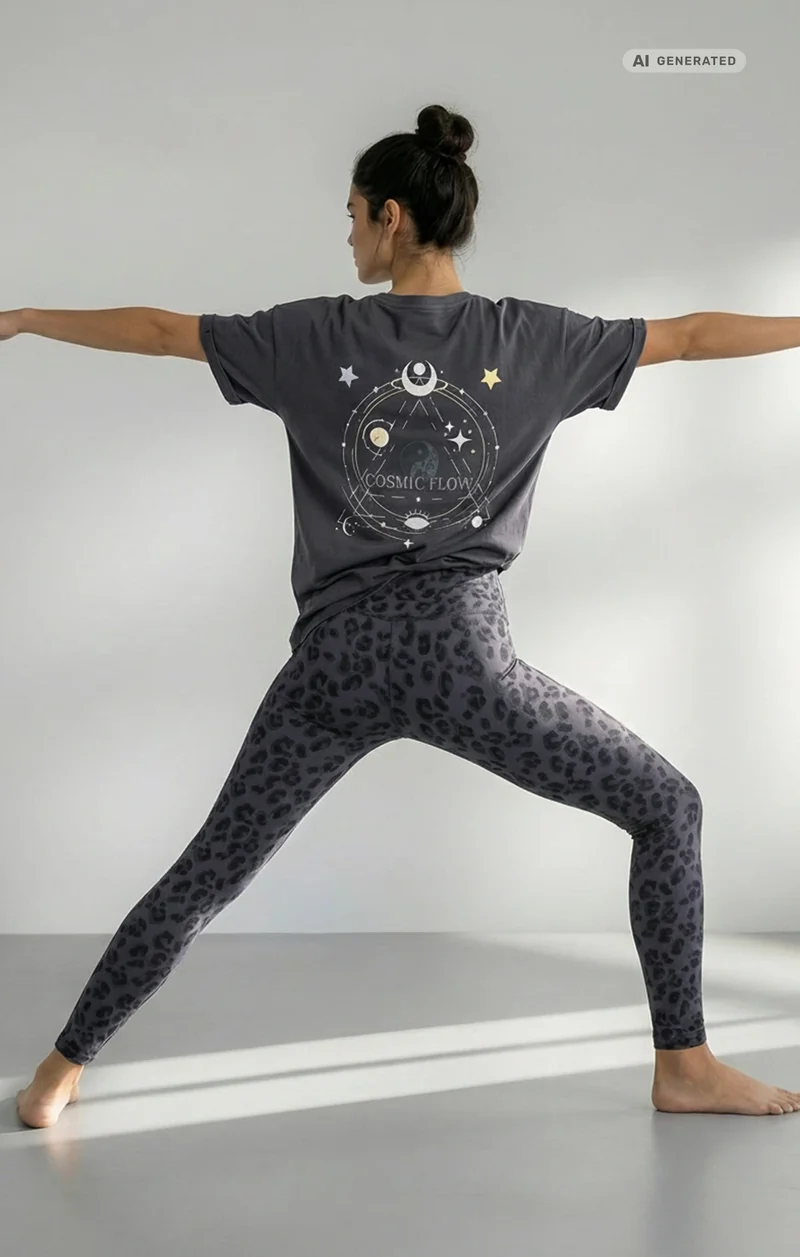 Yoga Boxy T-Shirt Cosmic Flow Bio Baumwolle Tencel™ Sora - grau