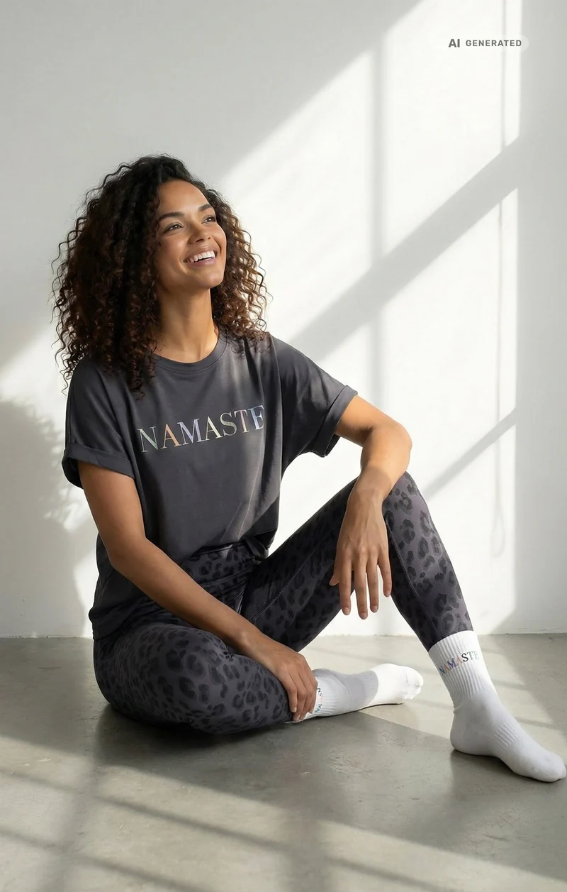 Yoga Boxy T-Shirt Namaste Bio Baumwolle Tencel™ Sora - grau