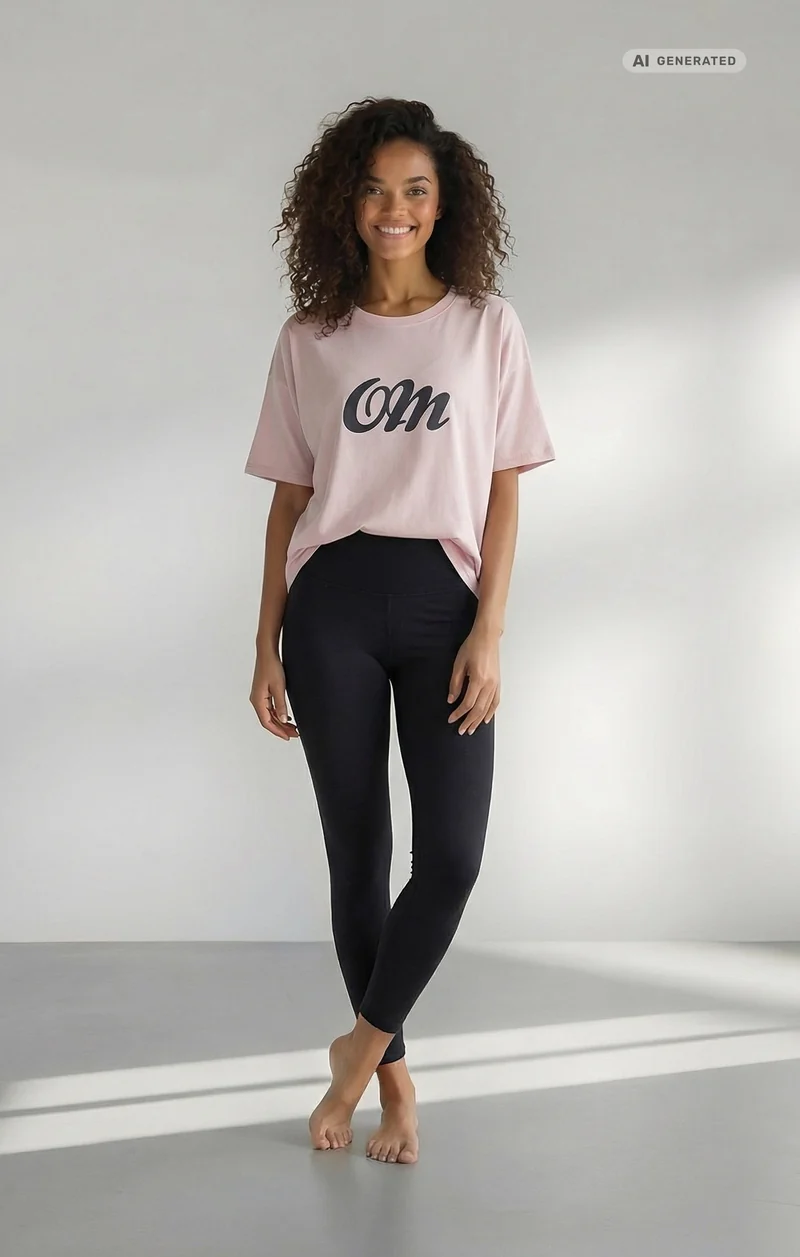 Yoga Boxy T-Shirt OM Bio Baumwolle Tencel™ Sora - rosa