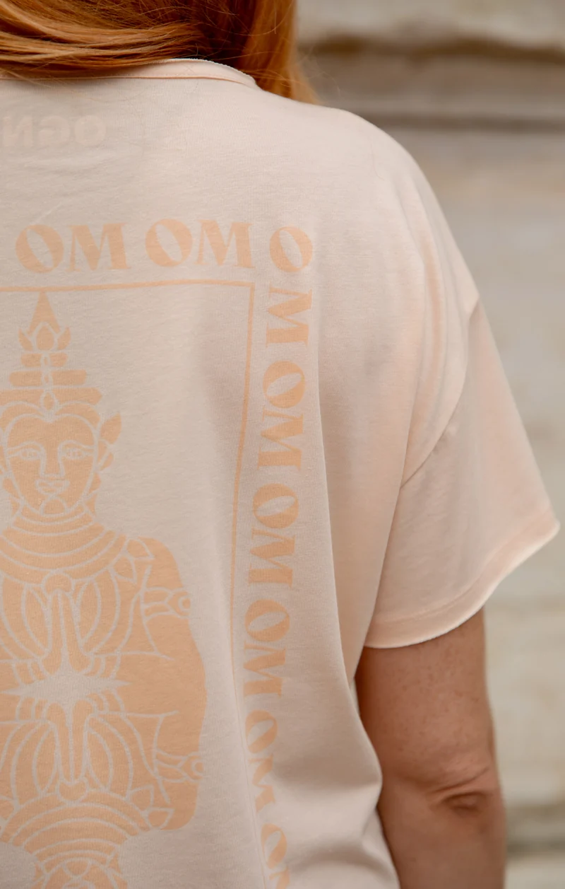 Yoga Loose T-Shirt Buddha OM Bio Baumwolle Tencel™ Sue - rosa