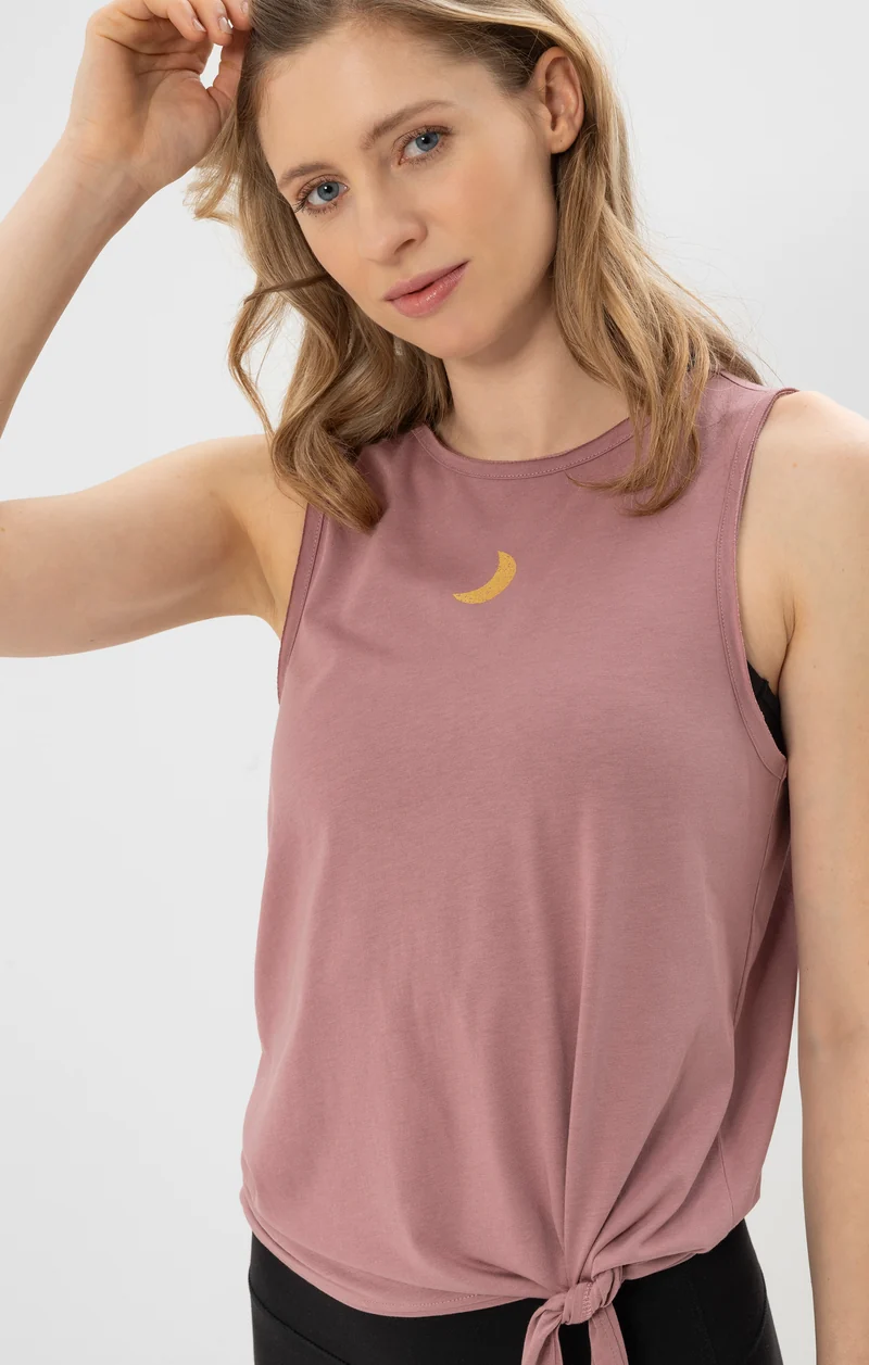 Yoga Knoten Tank Moon Bio Baumwolle Tencel™ Tari - rosa