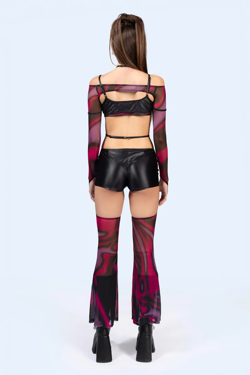 Flow Top And Shorts With Chaps Set