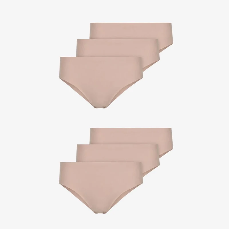 Microfiber High Waist Seamless Hipster | Beige