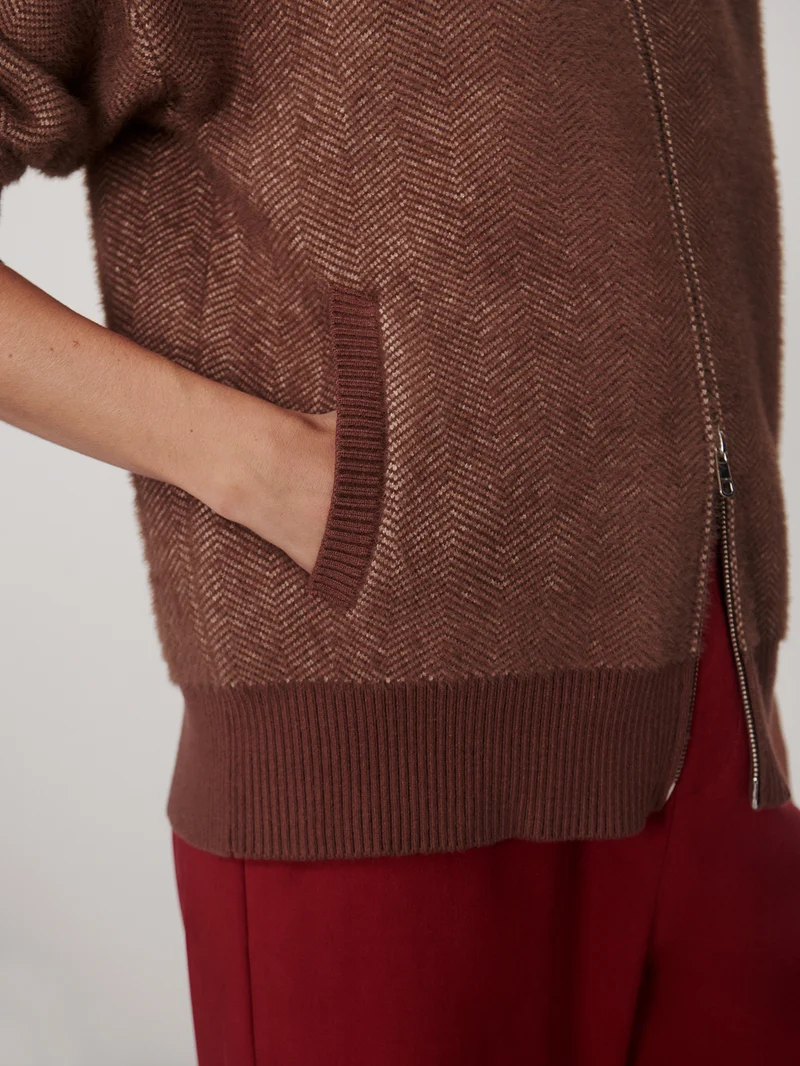 Zenia Zip Through Knit Jacket