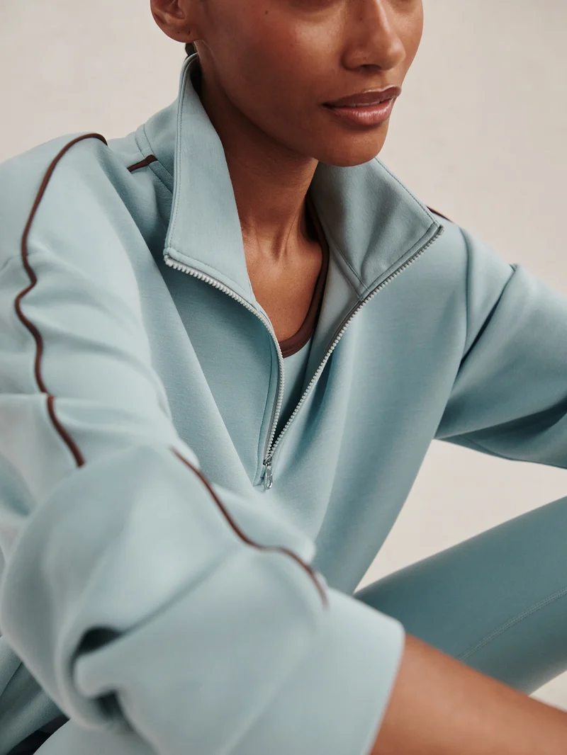 Sian Piped Half Zip Sweat