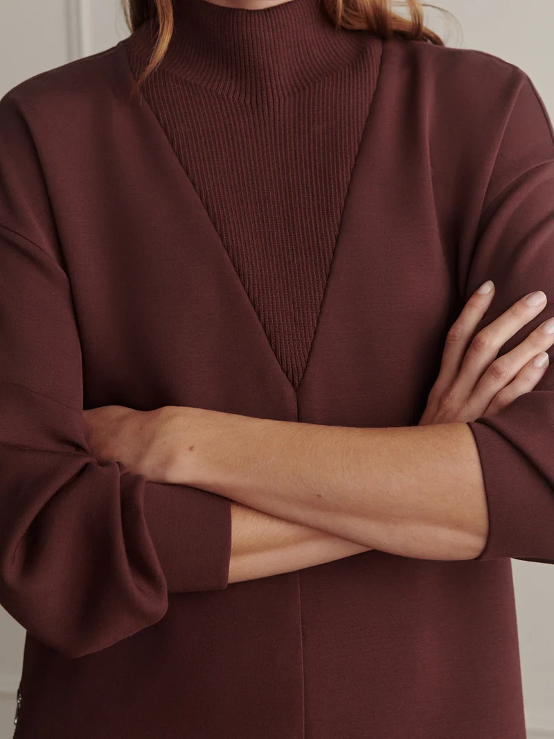 Novi Longline Mock Neck Sweater