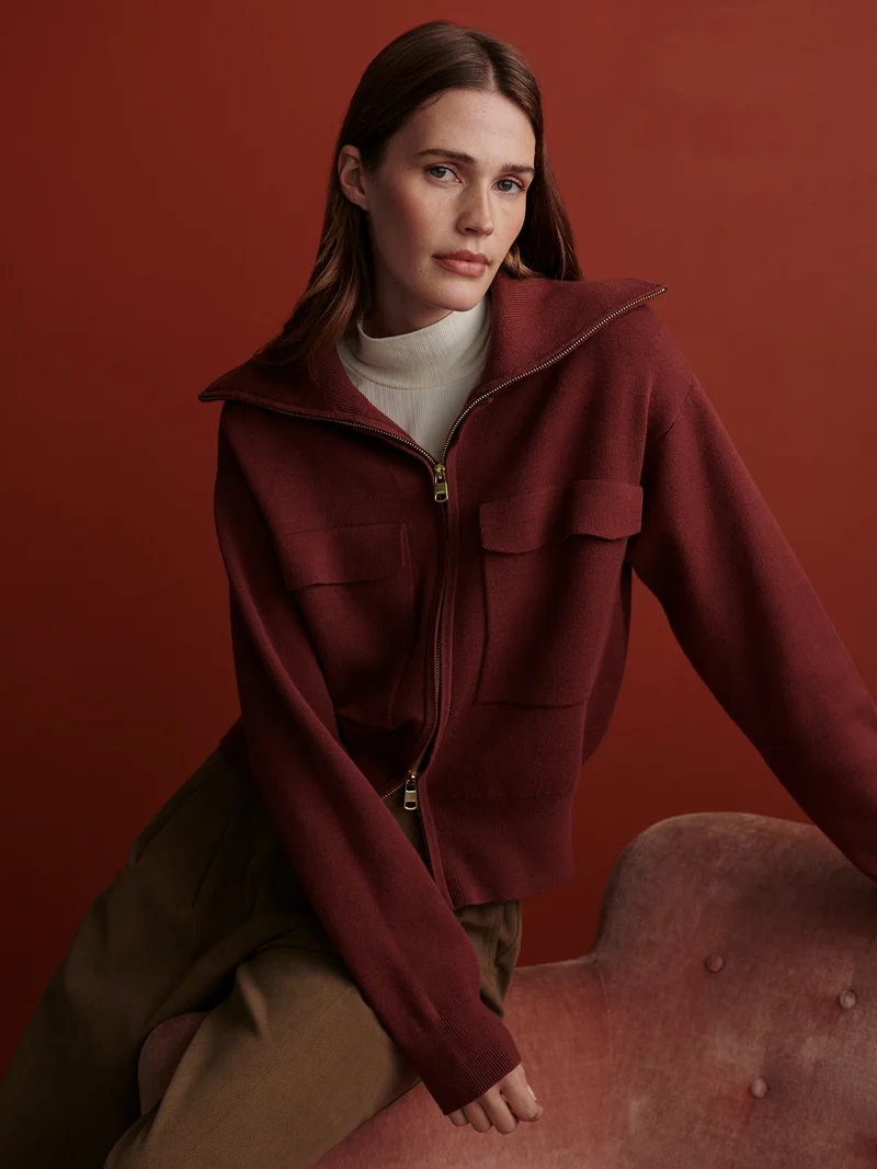 Horan Zip Through Knit Jacket