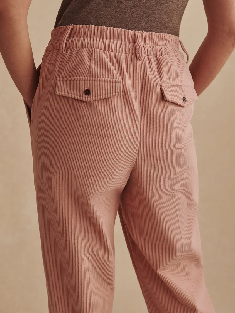 Plush Cord Pleat Tapered Trouser Regular