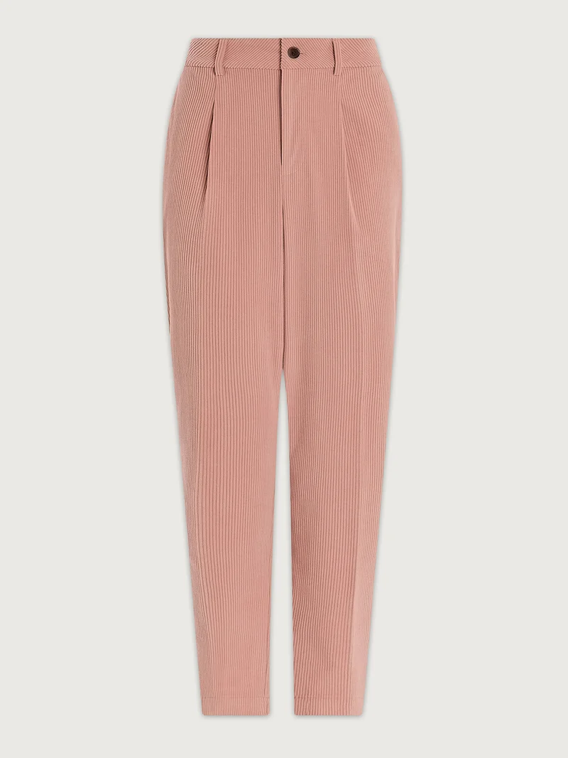 Plush Cord Pleat Tapered Trouser Regular