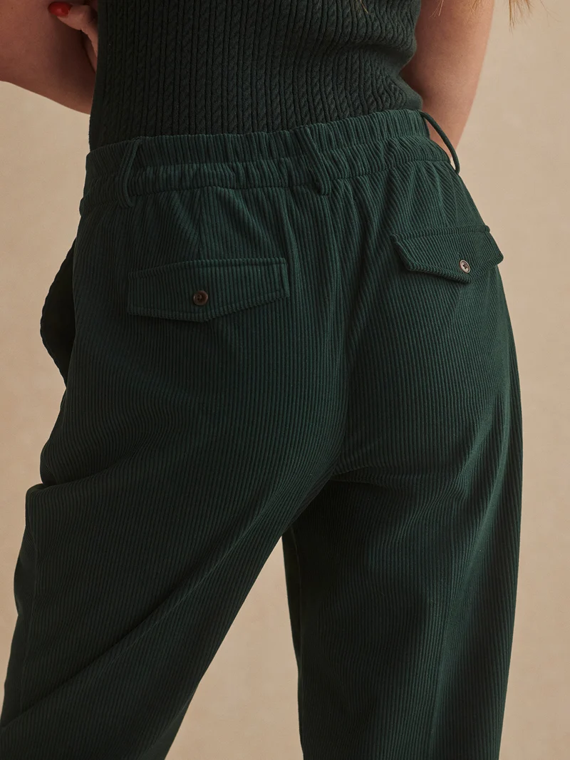 Plush Cord Pleat Tapered Trouser Regular