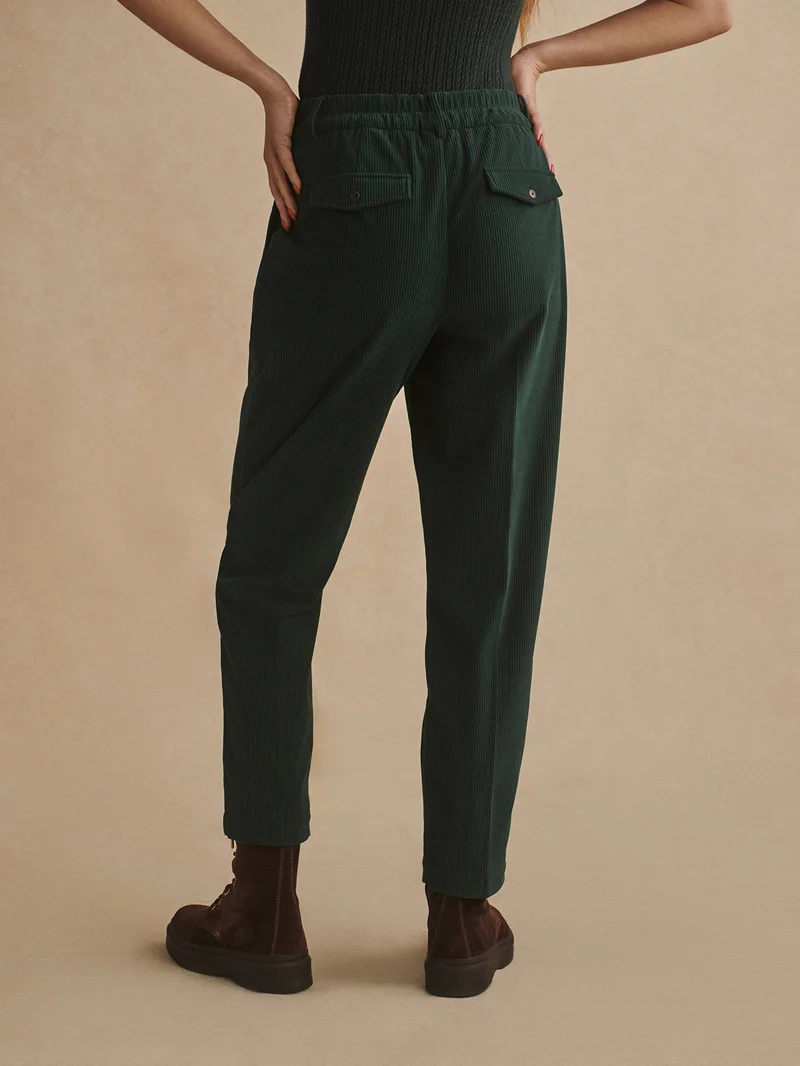 Plush Cord Pleat Tapered Trouser Regular