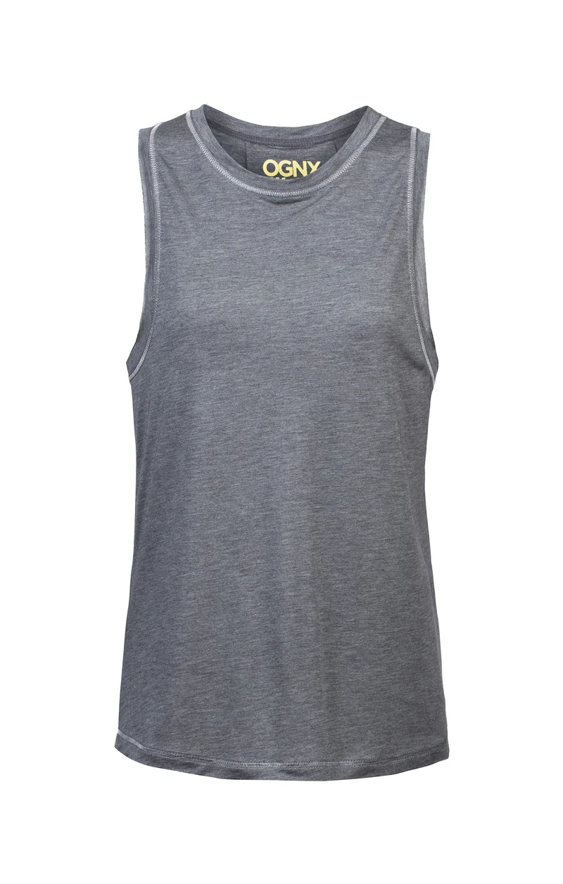 Basic Athletic Tank Rainbow Tencel™ - dunkelgrau melange