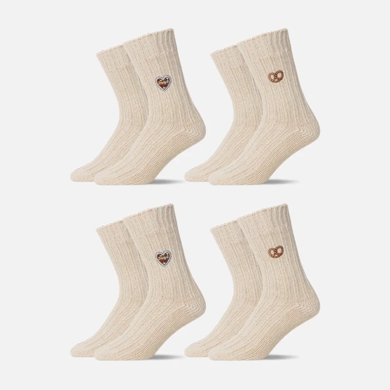 Norweger Socken | Off White "Lebkuchenherz & Brezn""-Edition"