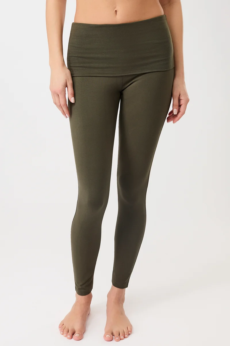 Rolldown Tights - Leaf, GOTS