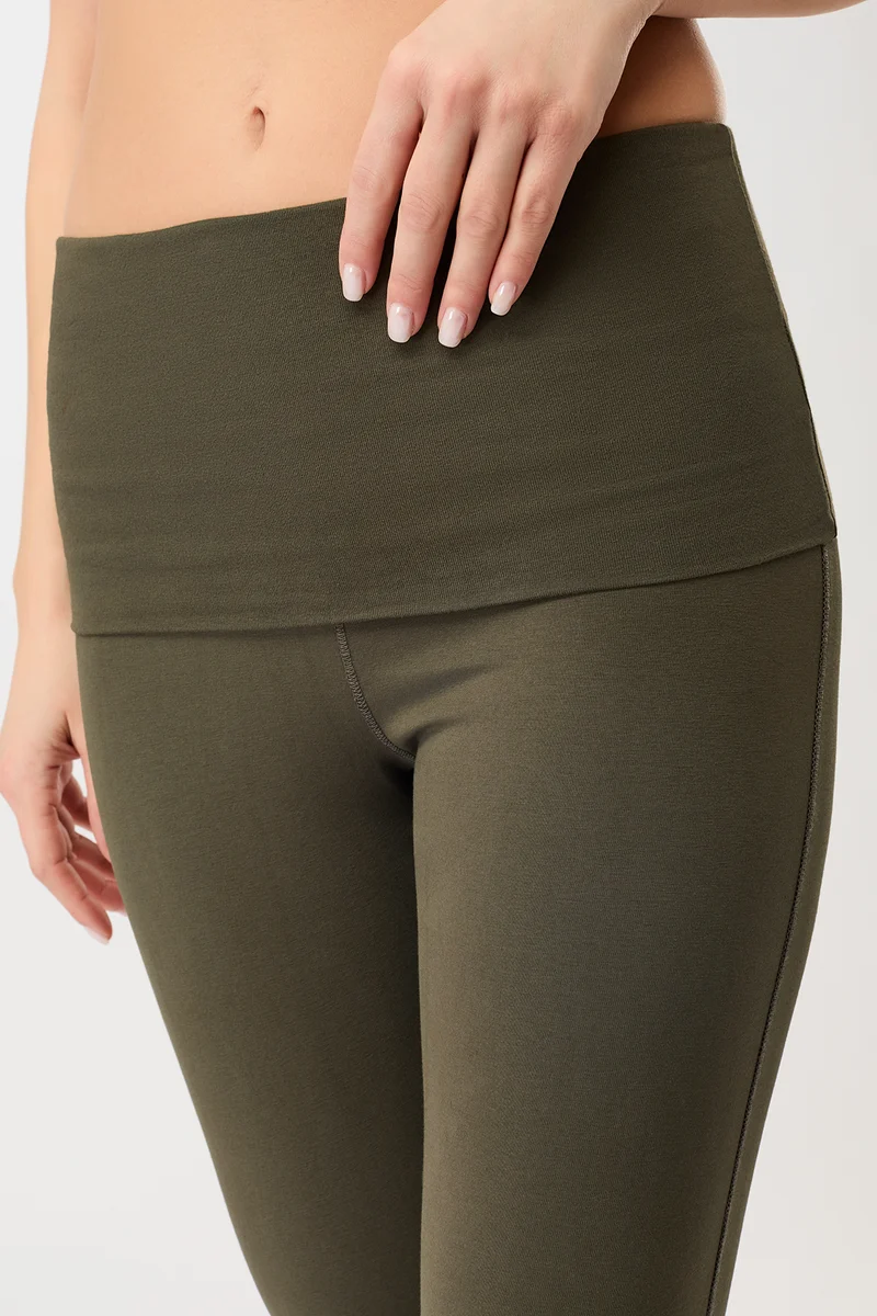 Rolldown Tights - Leaf, GOTS