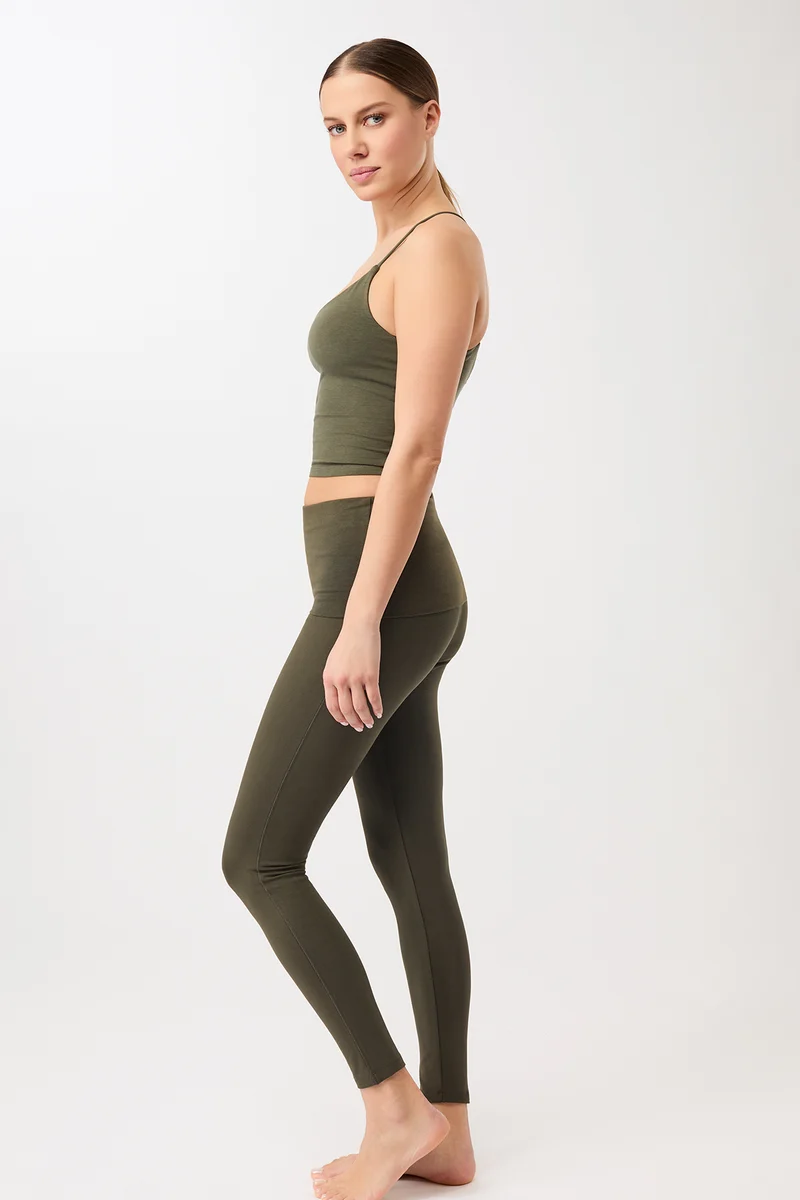 Rolldown Tights - Leaf, GOTS