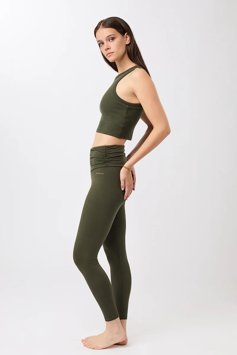 Pilates Tights - Leaf, GOTS
