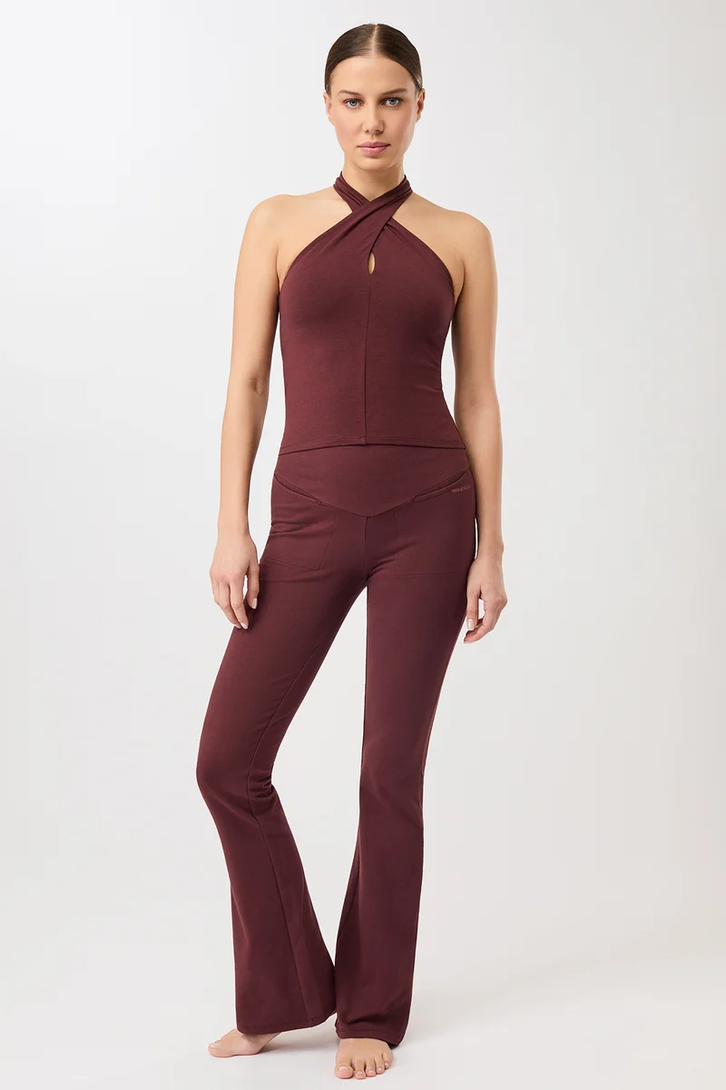 Back Envelope Pants - Ruby, GOTS