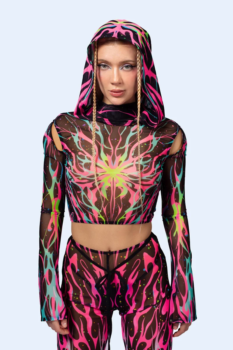 Free Will Hooded Mesh Top