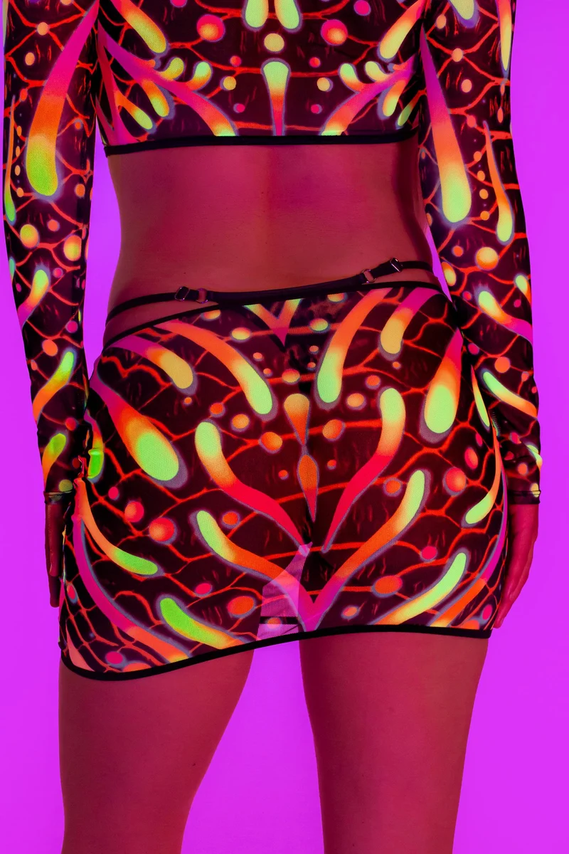 Given Form Mesh Cutout Skirt