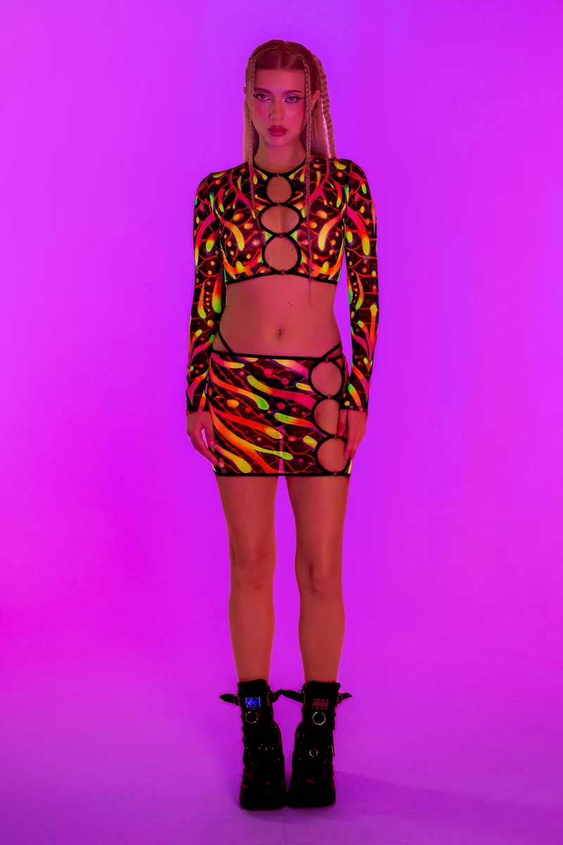 Given Form Mesh Cutout Top