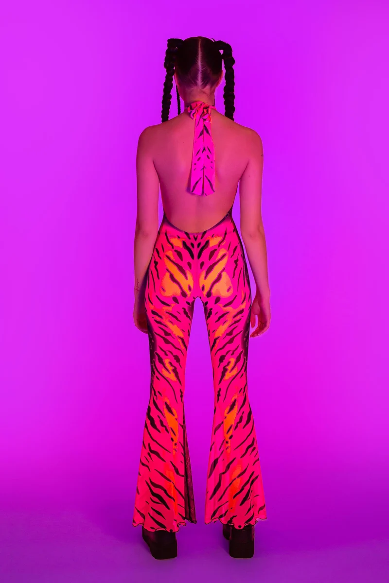 Heightened Instinct Pink Mesh Halter Romper