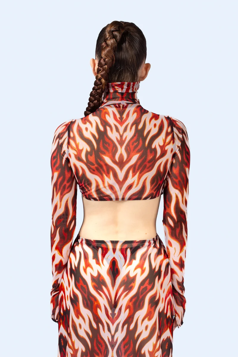 Flaming Loose Ends Maxi Dress