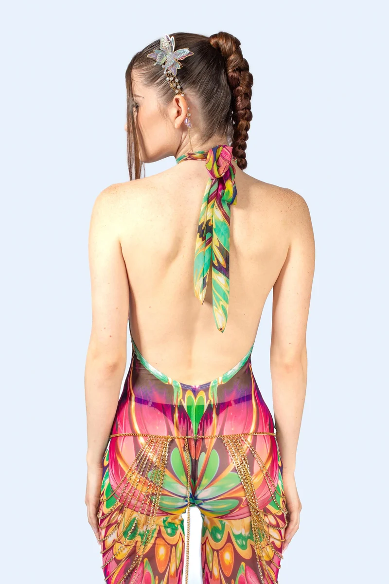 Micro Dose Mesh Halter Romper
