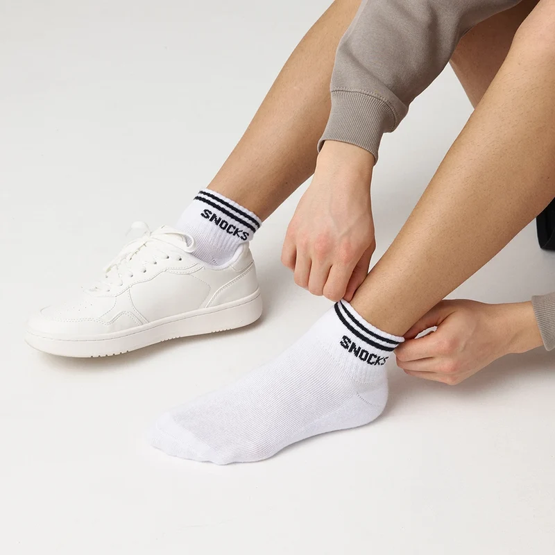 Retro Sneaker Socken | Mix (Schwarz/Weiß) (SNOCKS)