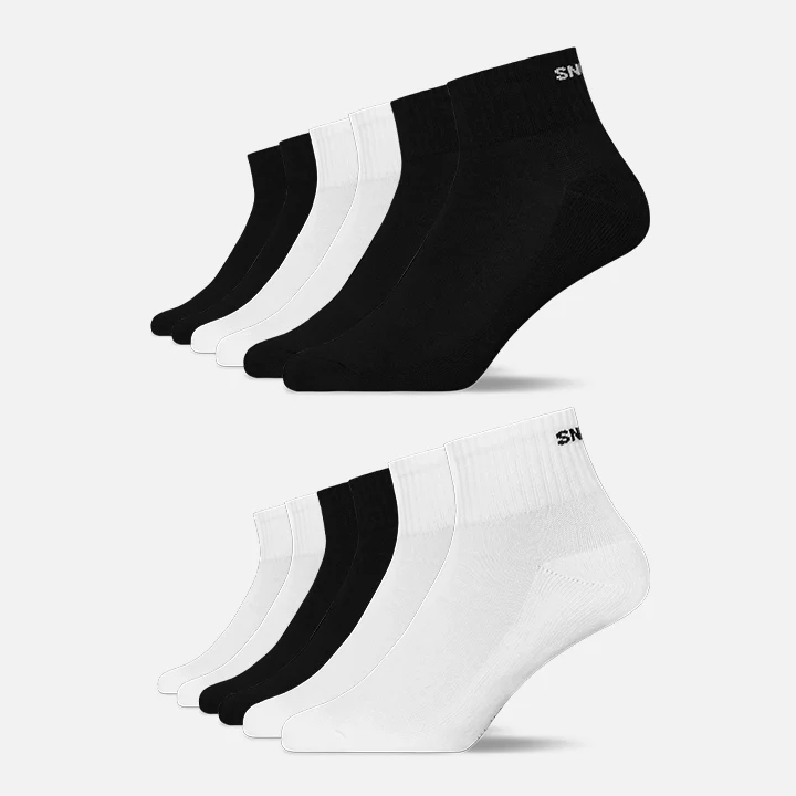 Retro Sneaker Socken | Mix (Schwarz/Weiß) (SNOCKS)