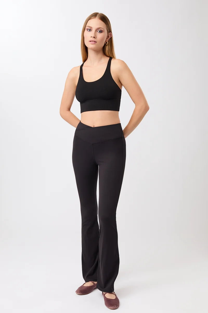 Flared Sports Pant - Black