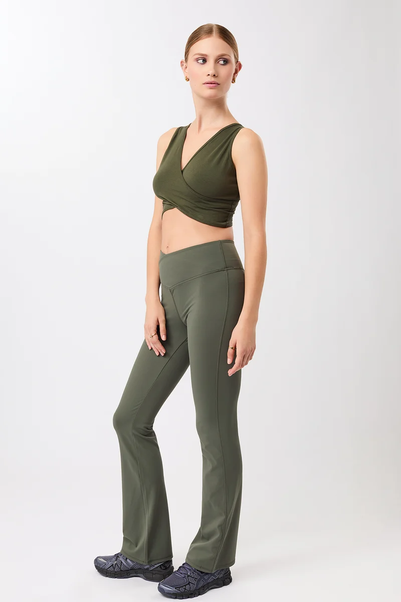 Flared Sports Pant - Leaf