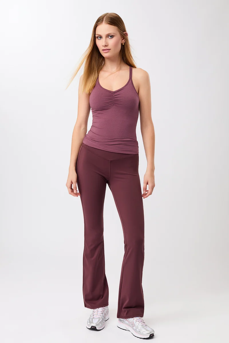 Flared Sports Pant - Ruby