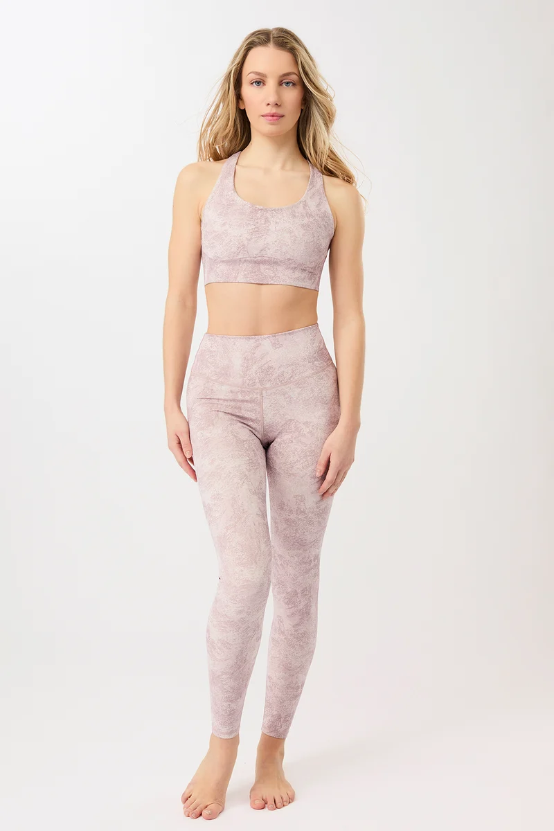 Monoprinted Tights - Mauve
