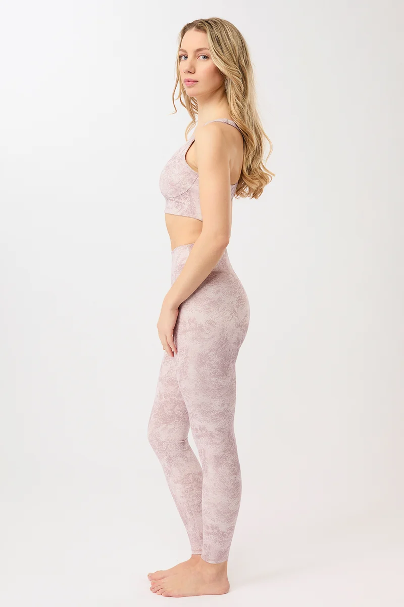 Monoprinted Tights - Mauve