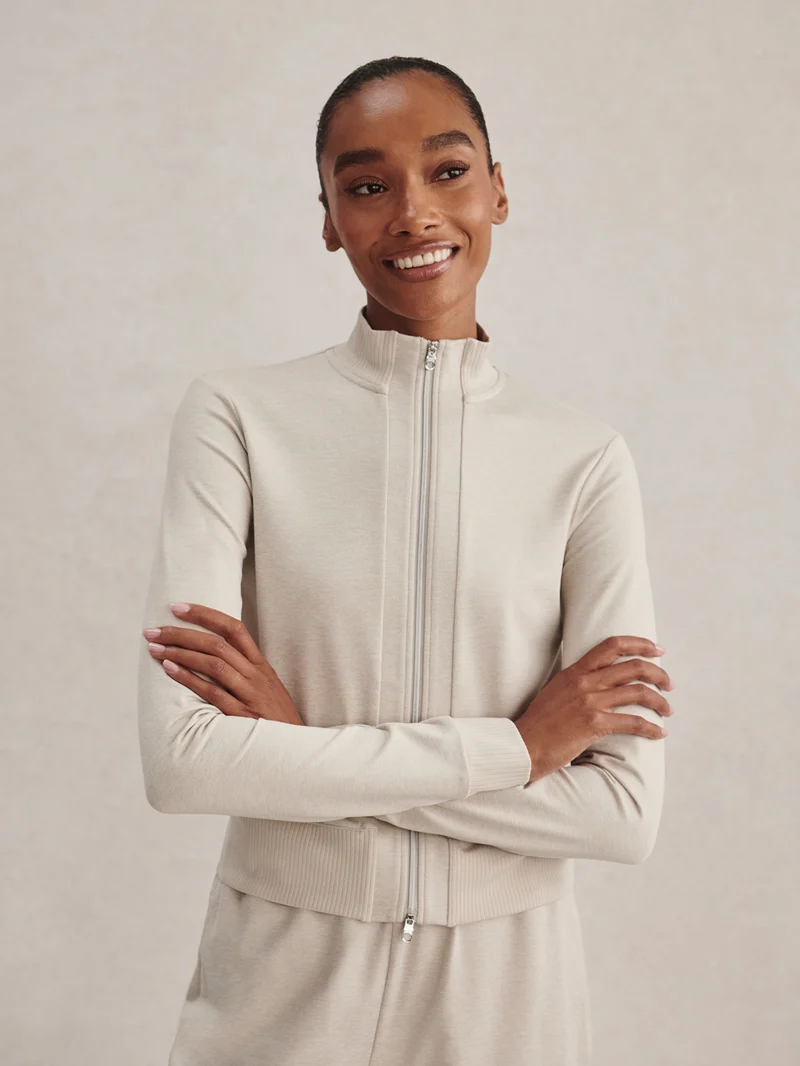 Rufus Cropped Zip Through Sweat