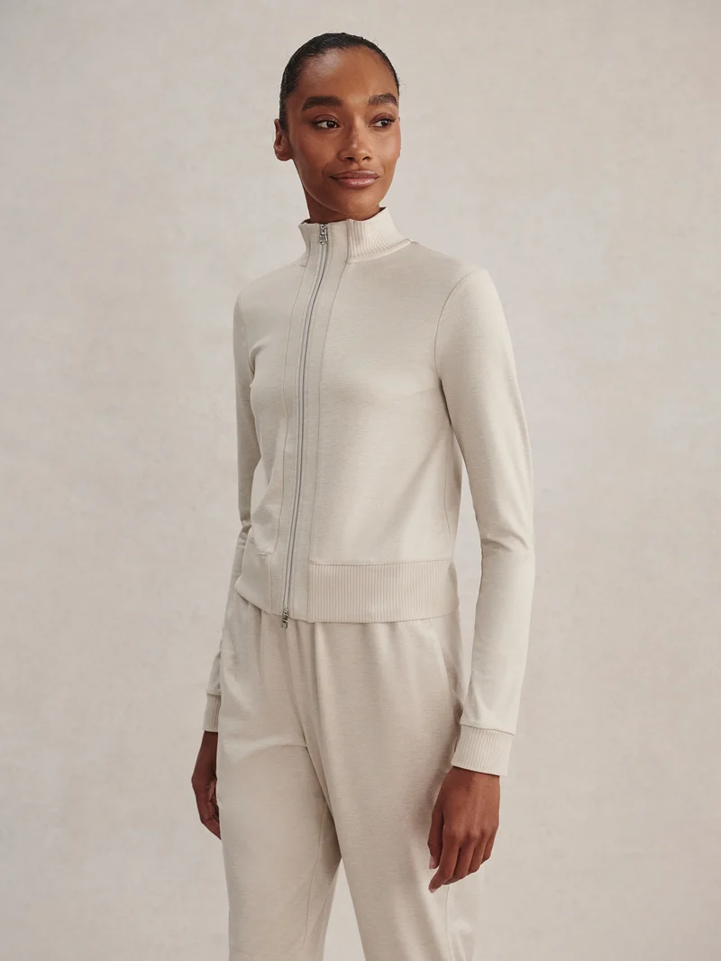 Rufus Cropped Zip Through Sweat