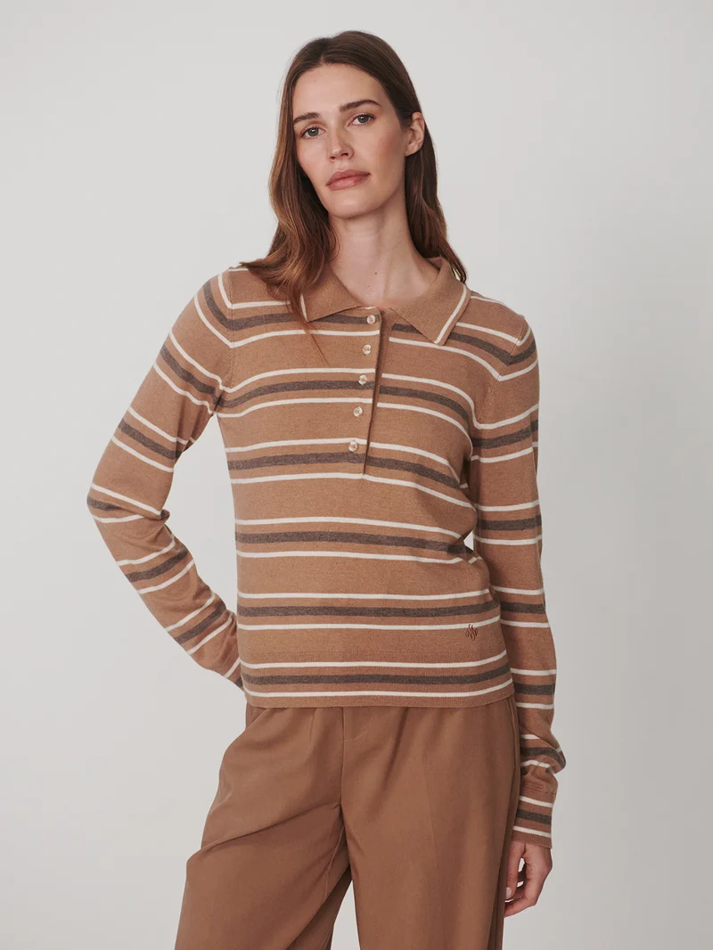 Mayra Stripe Knit Polo