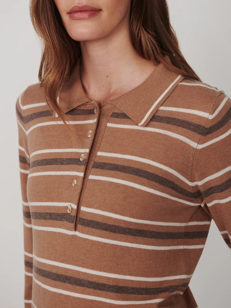 Mayra Stripe Knit Polo
