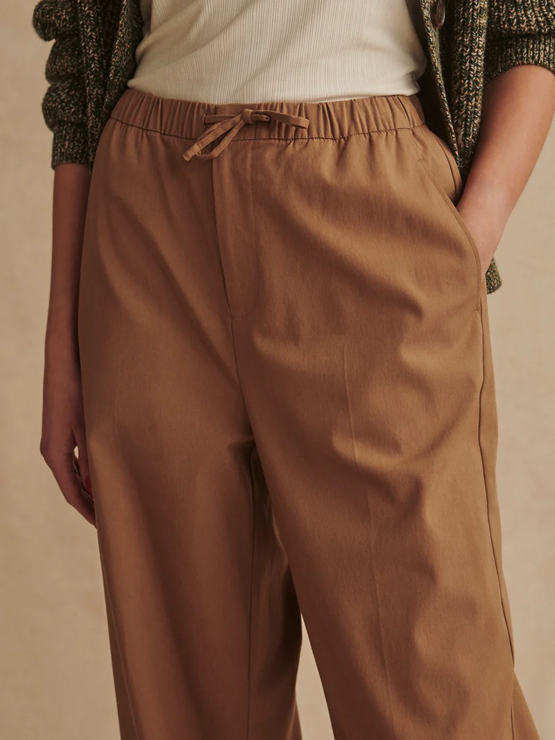 Textured Stretch Wide Leg Pant
