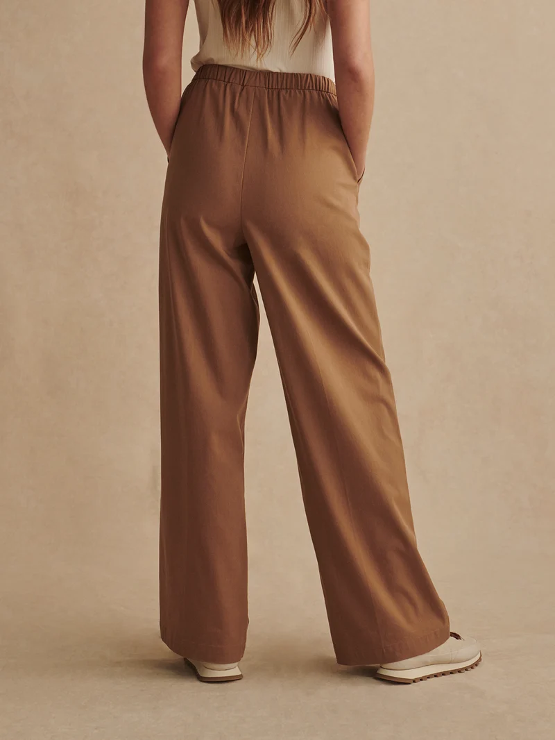 Textured Stretch Wide Leg Pant