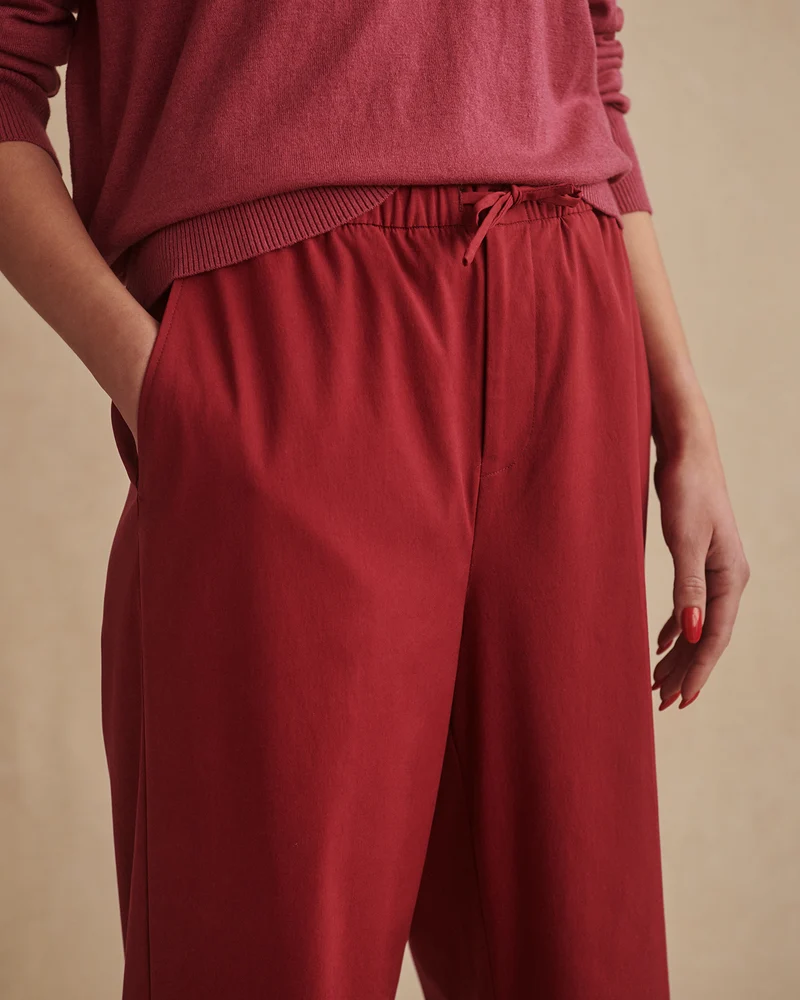 Textured Stretch Wide Leg Pant