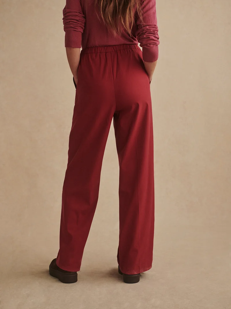 Textured Stretch Wide Leg Pant
