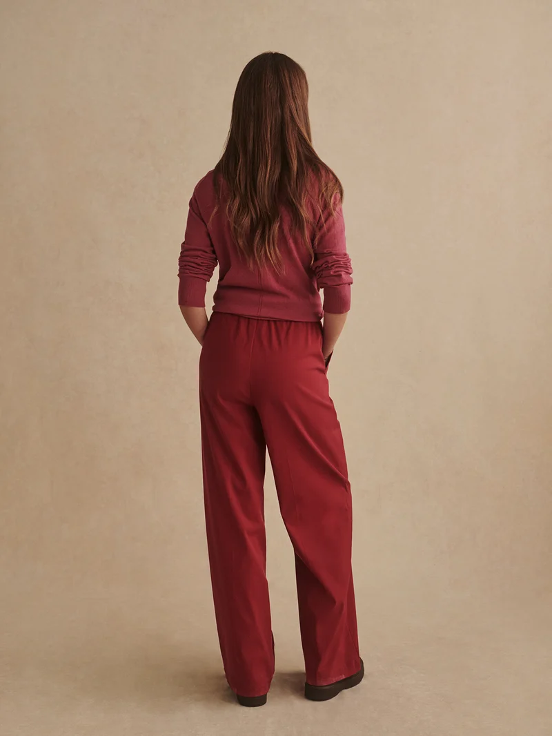Textured Stretch Wide Leg Pant
