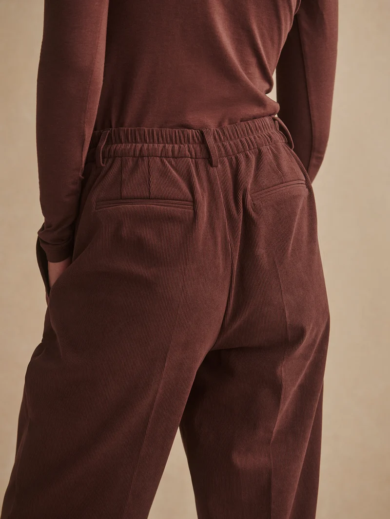 Stretch Needle Cord Slim Tapered Trouser
