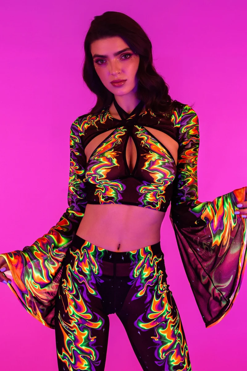 Aura Flow Criss Cross Top And Shrug