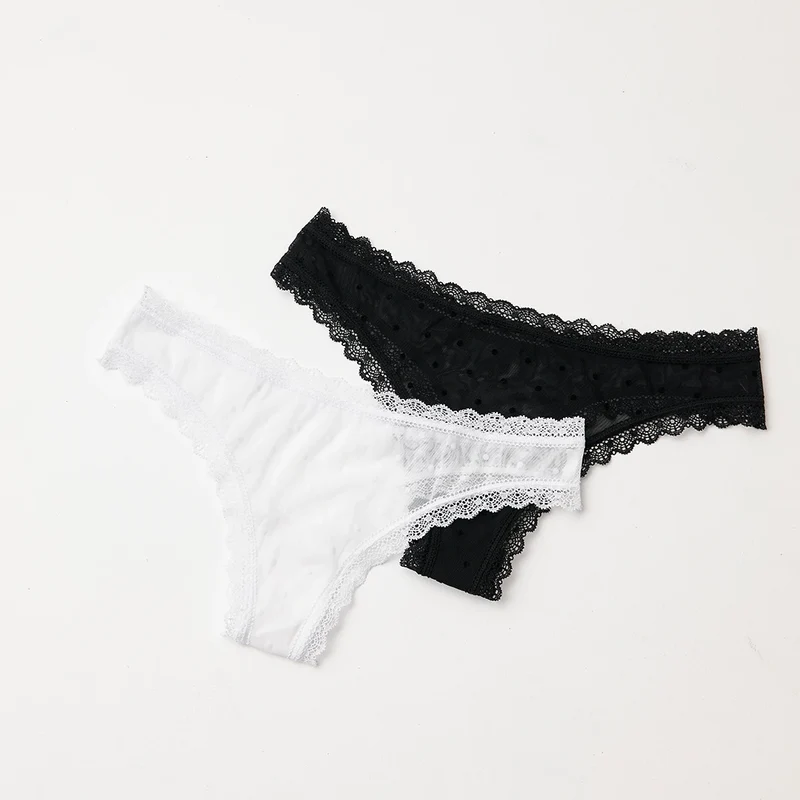 Tangas mit Spitze love | Weiß