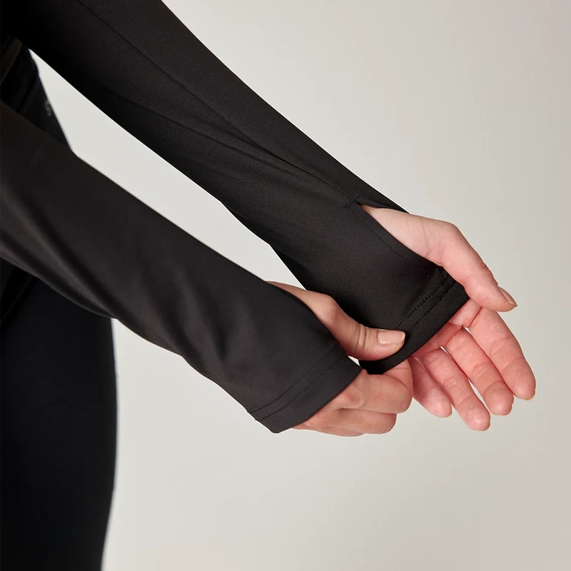 Sportjacke Damen mit Reißverschluss | Schwarz